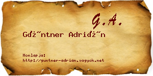 Güntner Adrián névjegykártya